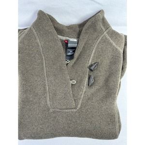 The North Face Brown Pullover Fleece Women's Medium 1/4 Toggle Button Sweater